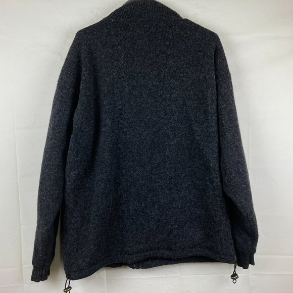 Aran Isles Ireland Womens L Gray 100% Wool Chunky Cable Knit Full Zip Sweater - Picture 8 of 8